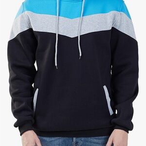 Stylish Black and Blue Men's Hoodie